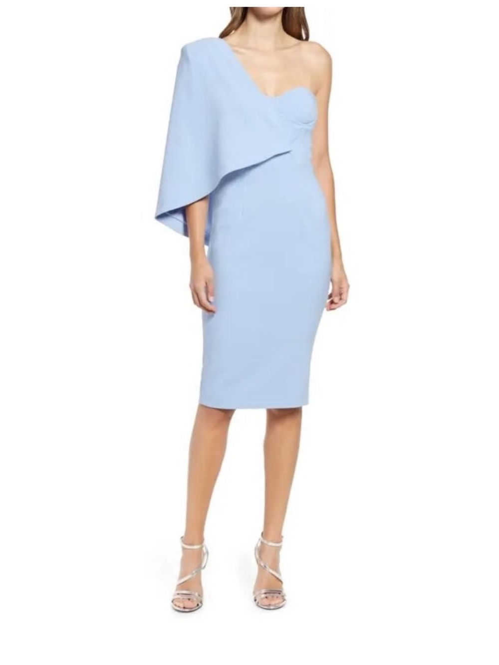 Women's Lavish Alice One-Shoulder Light Blue Sheath Dress size 2